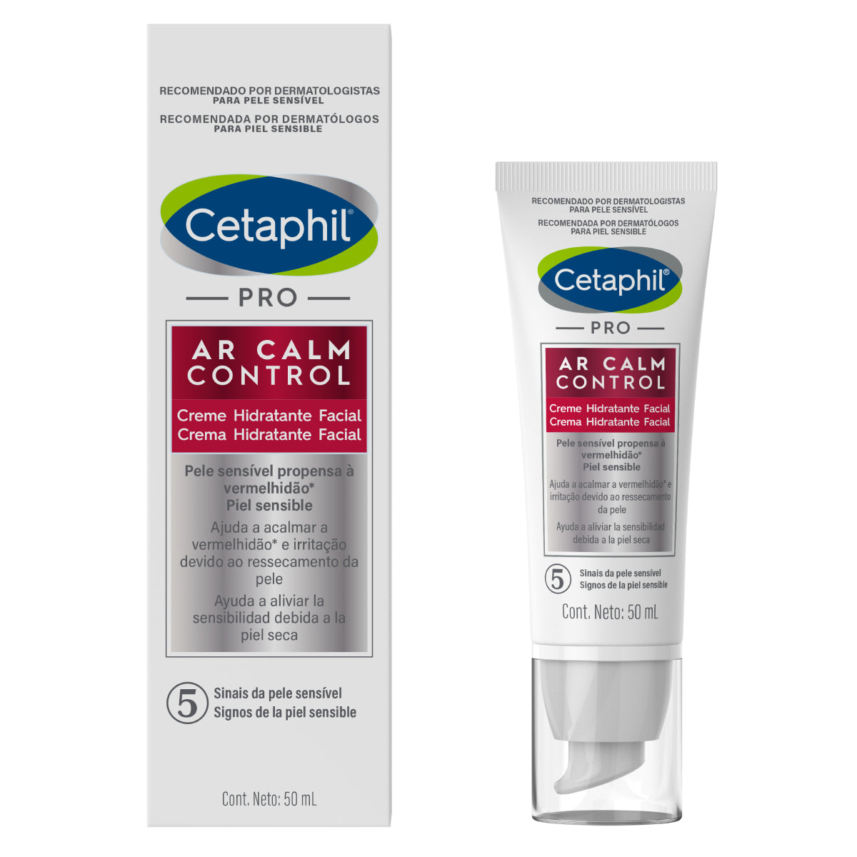 Cetaphil PRO AR Calm Control, Crema hidratante facial de noche, 50ml