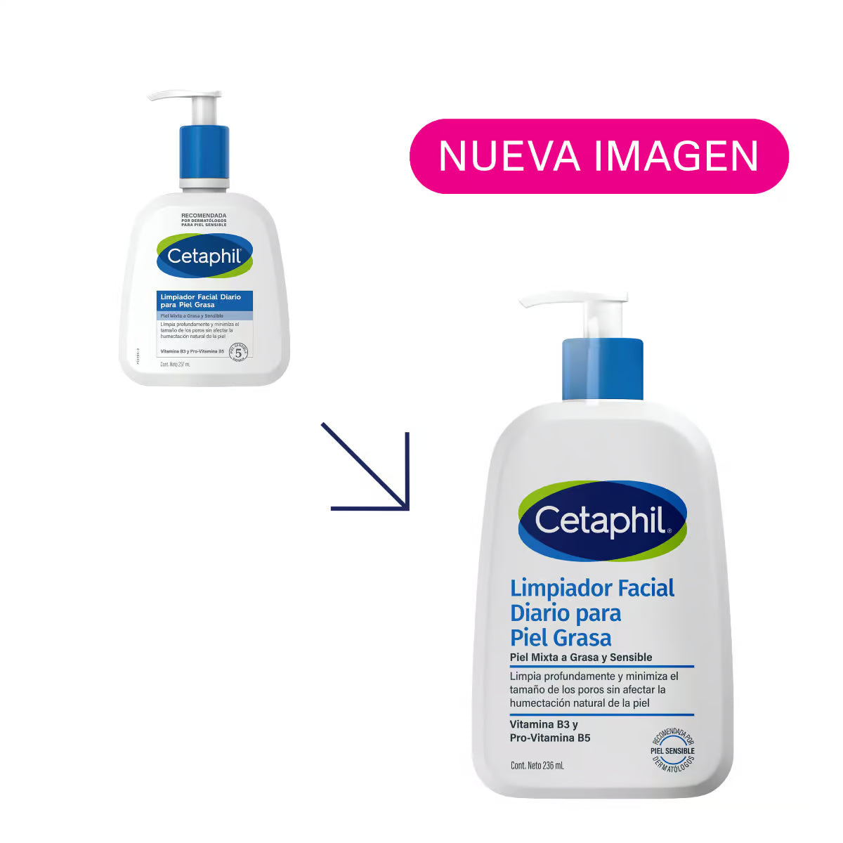 Cetaphil Gel limpiador facial para piel grasa 237 ml