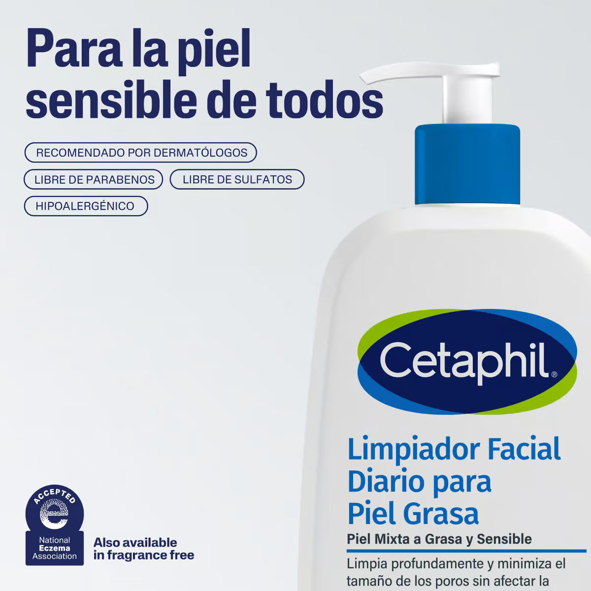 Cetaphil Gel limpiador facial para piel grasa 237 ml