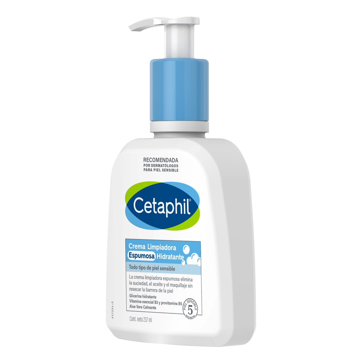 CETAPHIL CREMA LIMPIADORA ESPUMOSA HIDRATANTE 237ML.