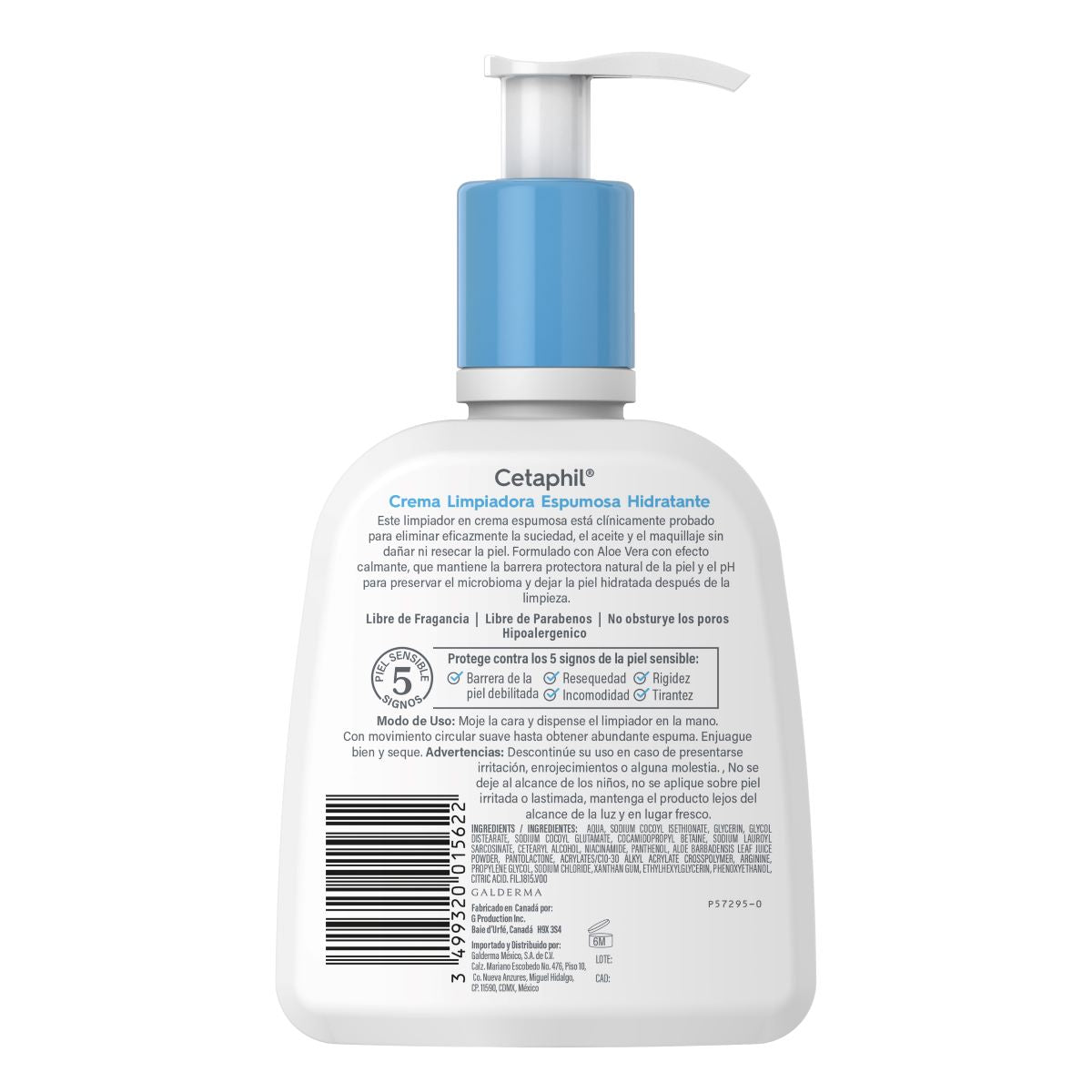 CETAPHIL CREMA LIMPIADORA ESPUMOSA HIDRATANTE 237ML.