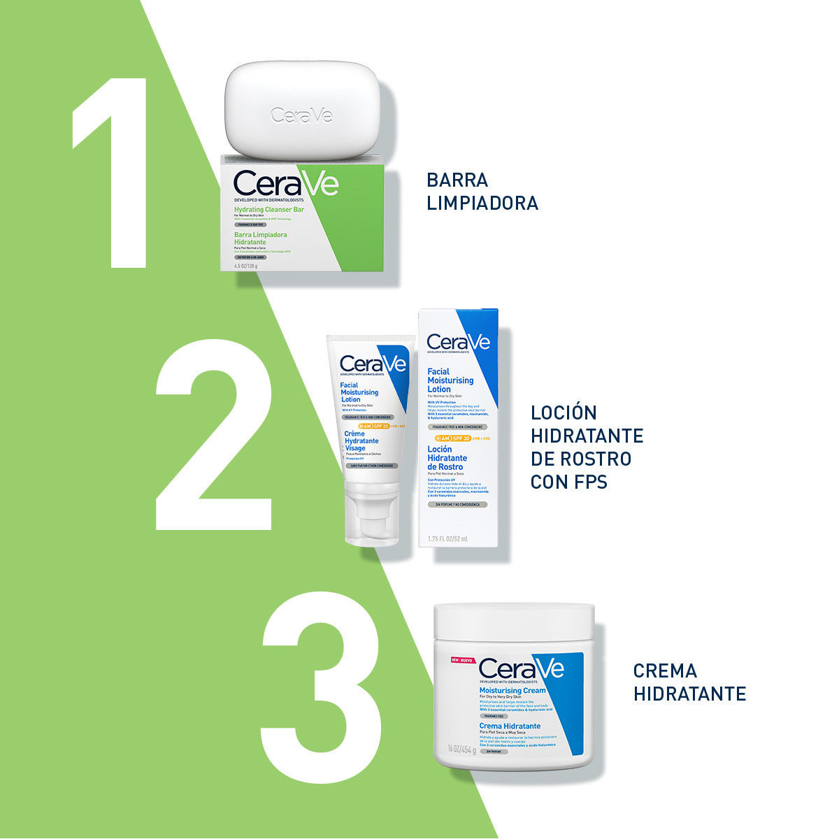 Cerave barra limpiadora hidratante facial y corporal 128gr.