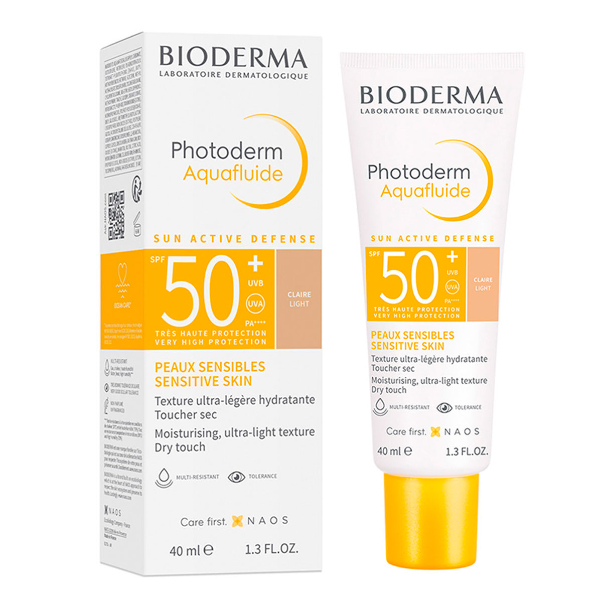 Bioderma Photoderm Aquafluido FPS 50+ Claro, Protección solar facial con color, 40ml