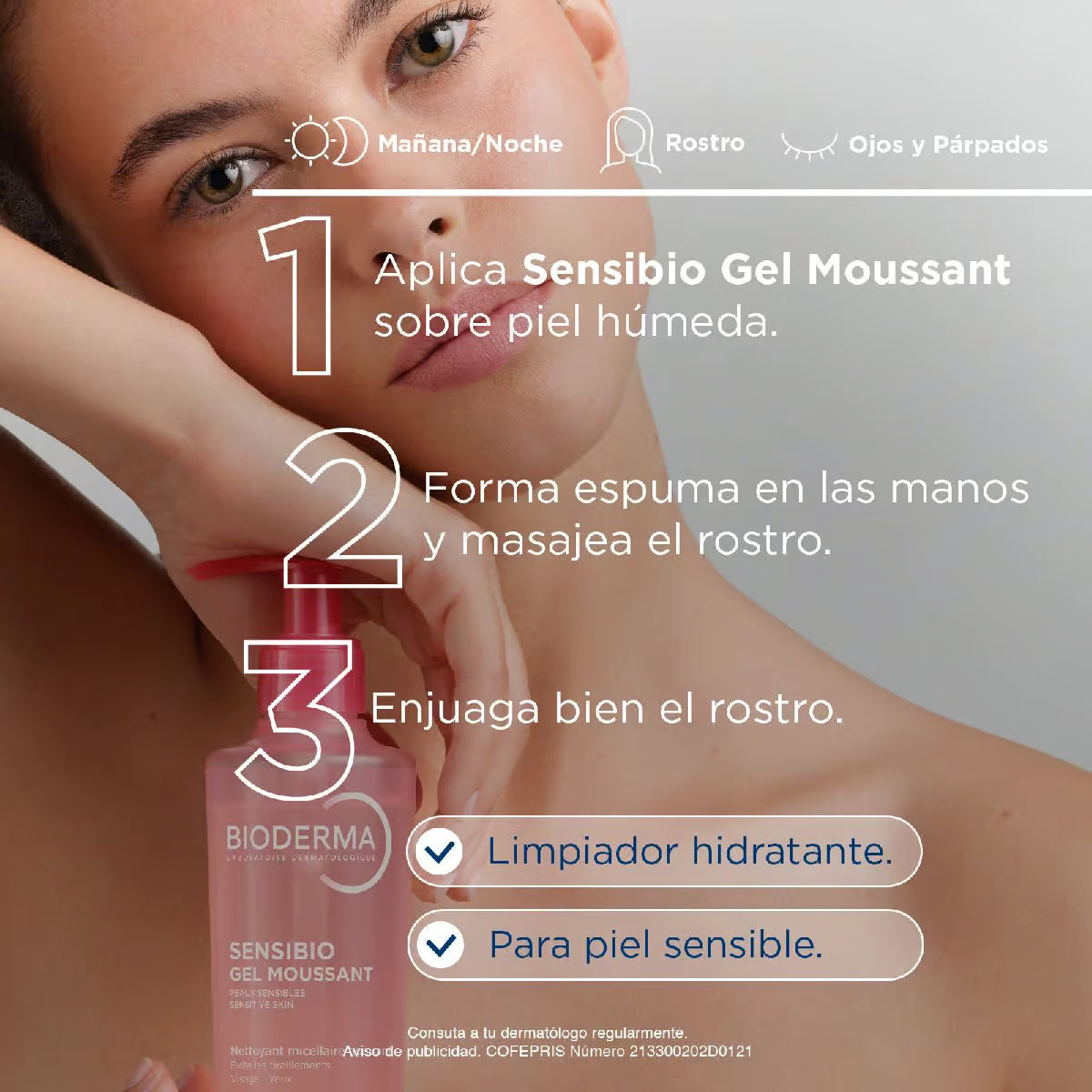 Bioderma Sensibio Gel Moussant Gel Limpiador Facial Piel Sensible 200 Ml