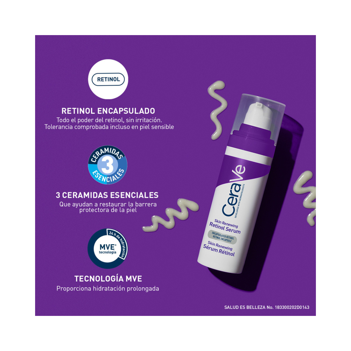 CeraVe Skin Renewing Serum Retinol Renovador Facial 30 Ml