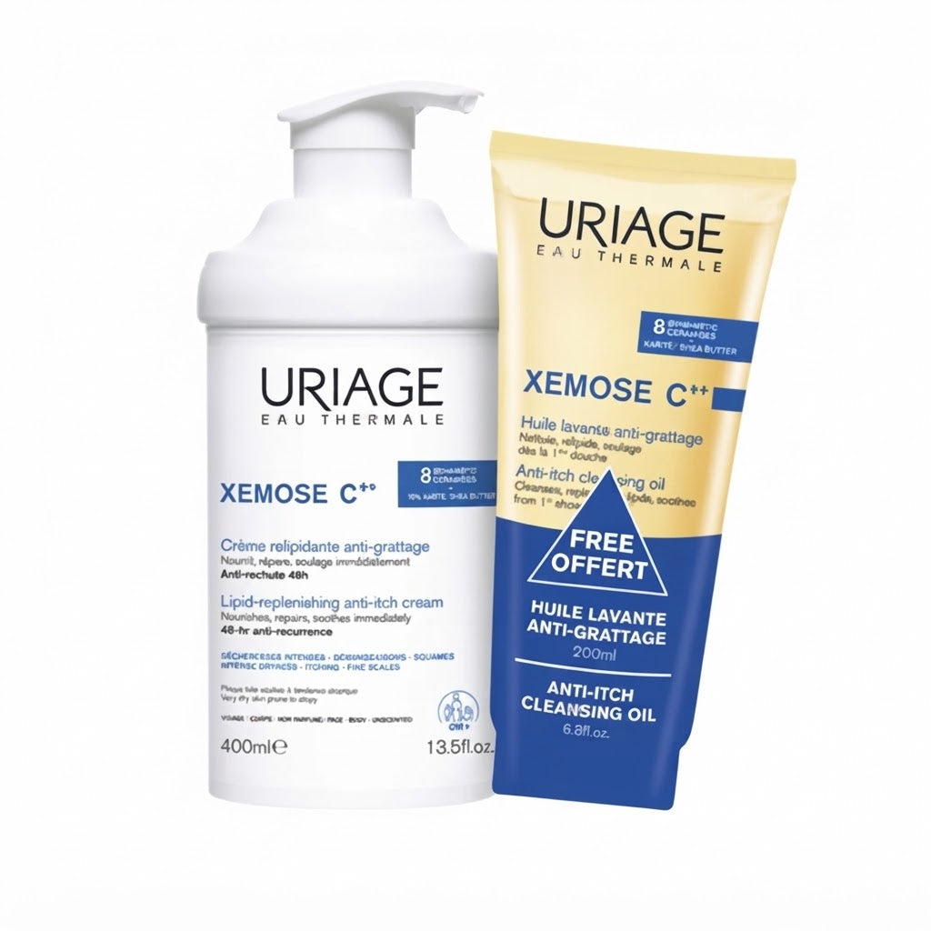 Uriage Xémose C8+ Crema Relipidizante Anti-Irritaciones 400 ml + Aceite Limpiador Calmante 200 ml
