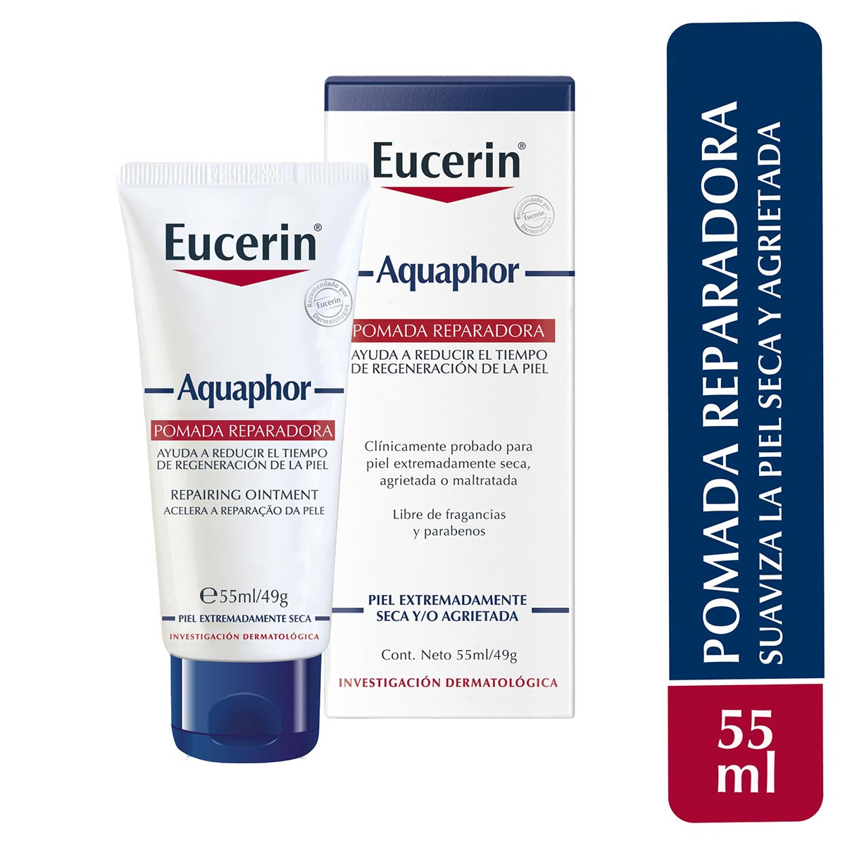 Eucerin aquaphor pomada reparadora 50ml tubo.