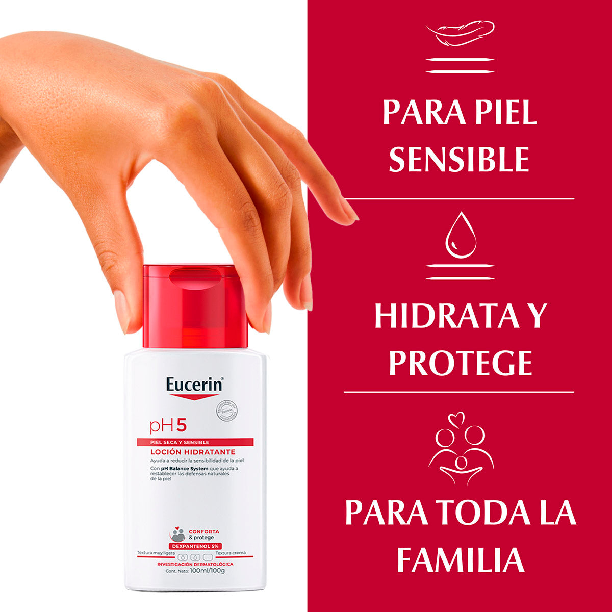 Eucerin pH5 loción corporal hidratante piel seca y sensible 100ml.
