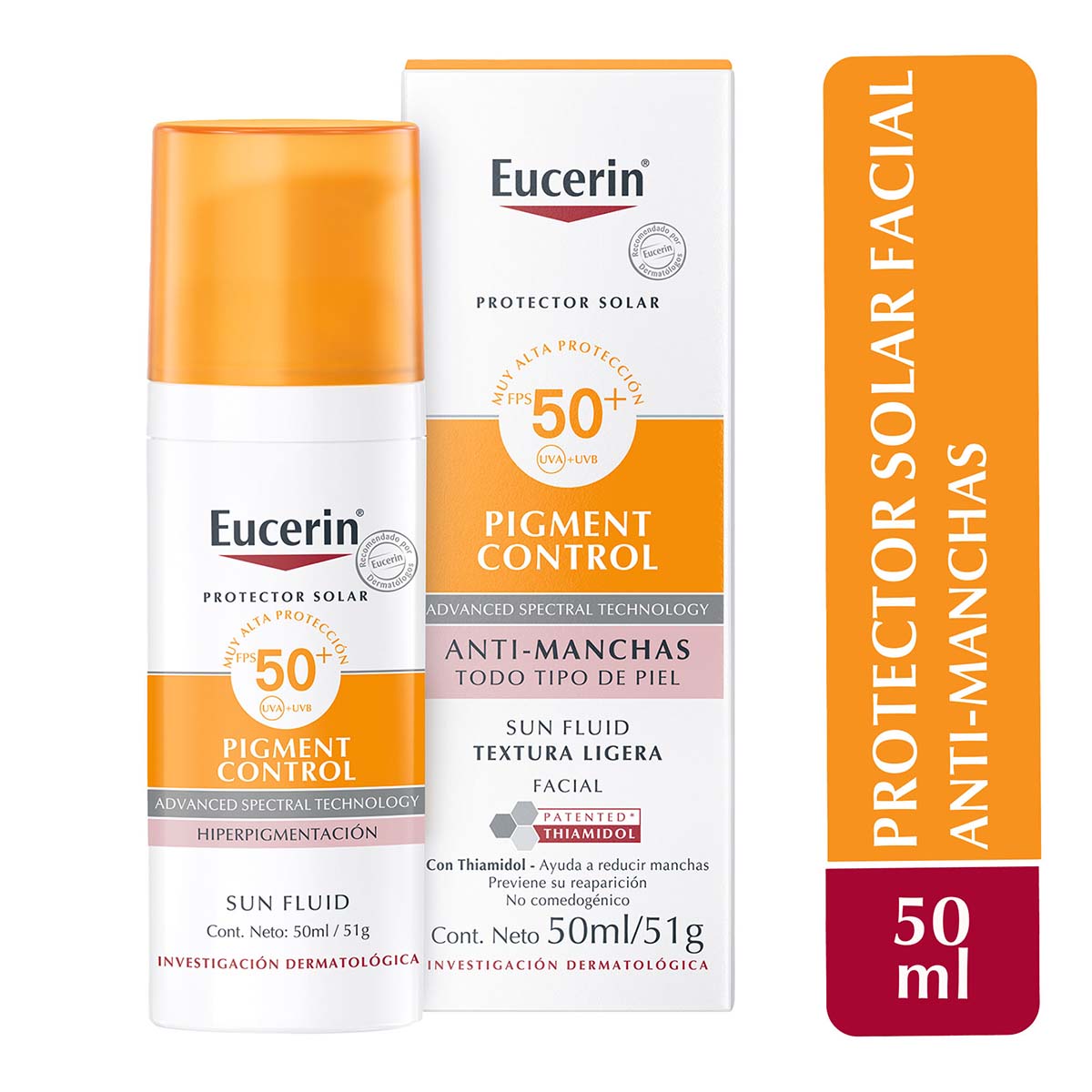 Eucerin protector solar facial pigment control FPS 50+ 50ml.