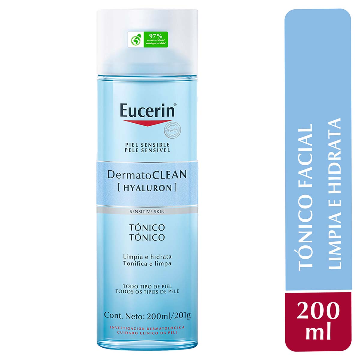 Eucerin Dermatoclean tónico facial día y noche 200ml.