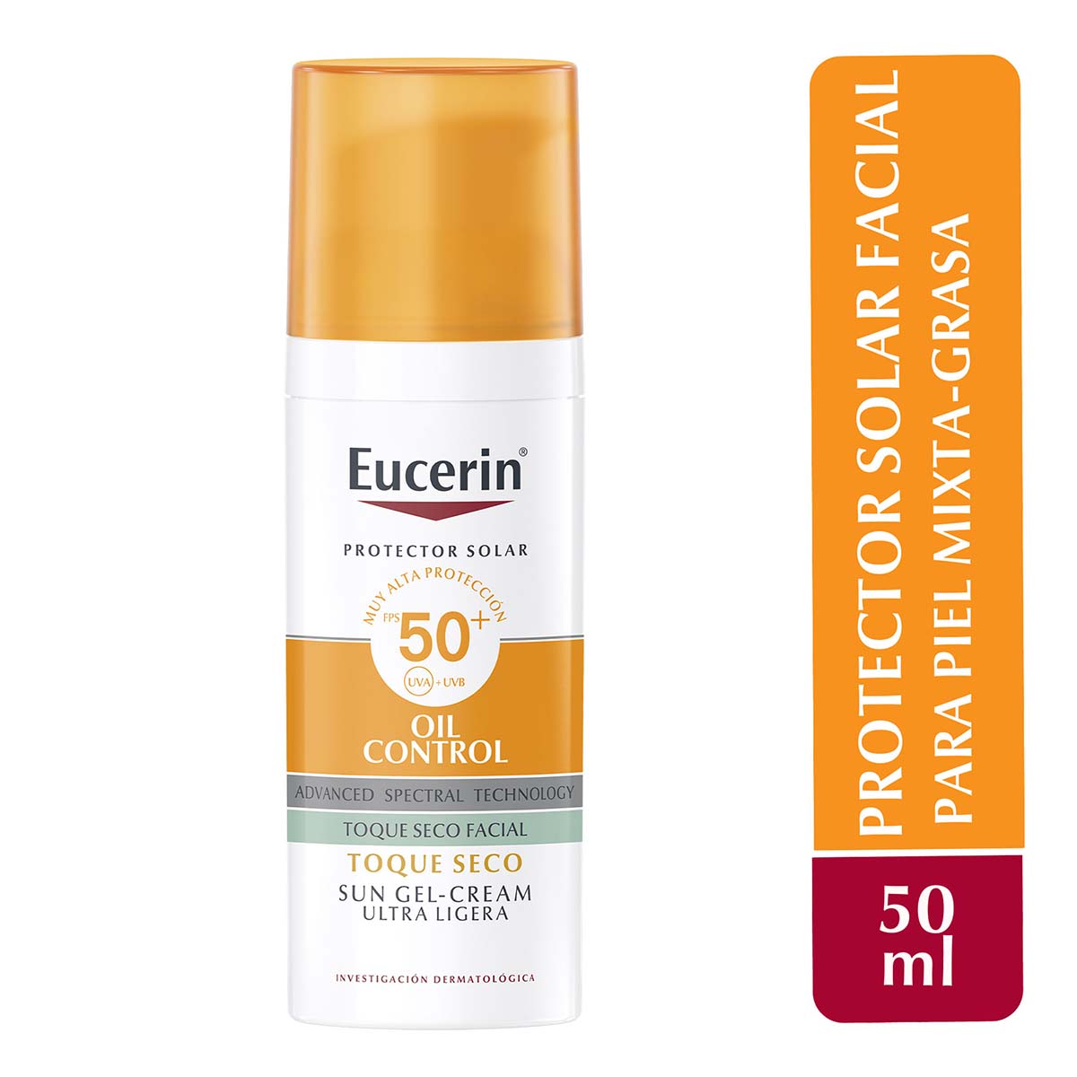 Eucerin protector solar facial matificante FPS50+ 50ml.