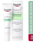 Eucerin crema facial acción intensiva noche dermopure piel grasa y/o con tendencia acneica 40ml.