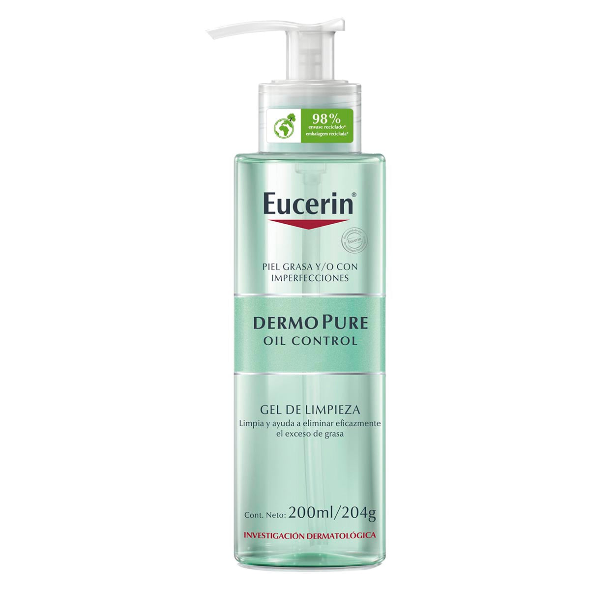 Eucerin gel limpiador facial dermopure piel grasa y/o con tendencia acneica 200ml.