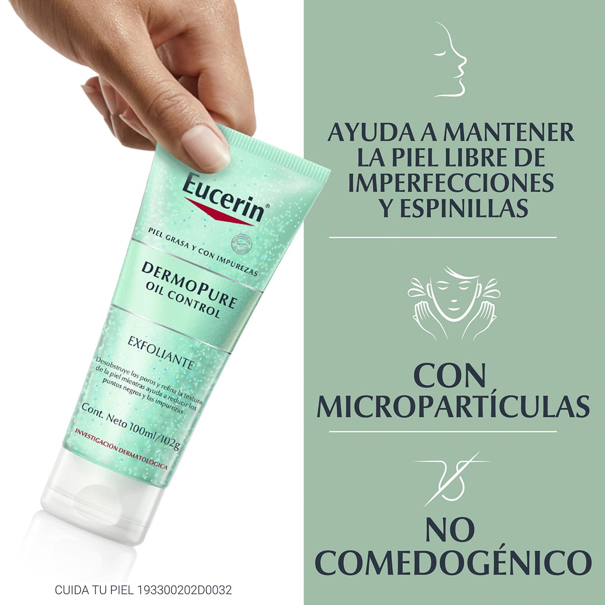 Eucerin exfoliante facial dermopure piel grasa y/o con tendencia acneica 100ml.