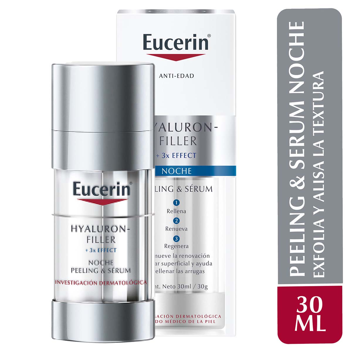 Eucerin hyaluron filler serum &amp; Peeling facial antiarrugas noche 30ml.