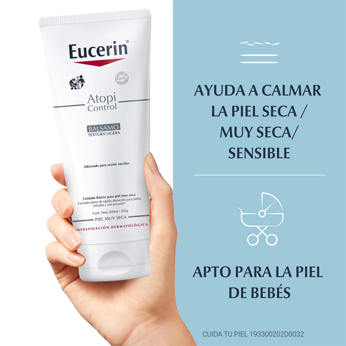 Eucerin atopi control bálsamo textura ligera 200ml.