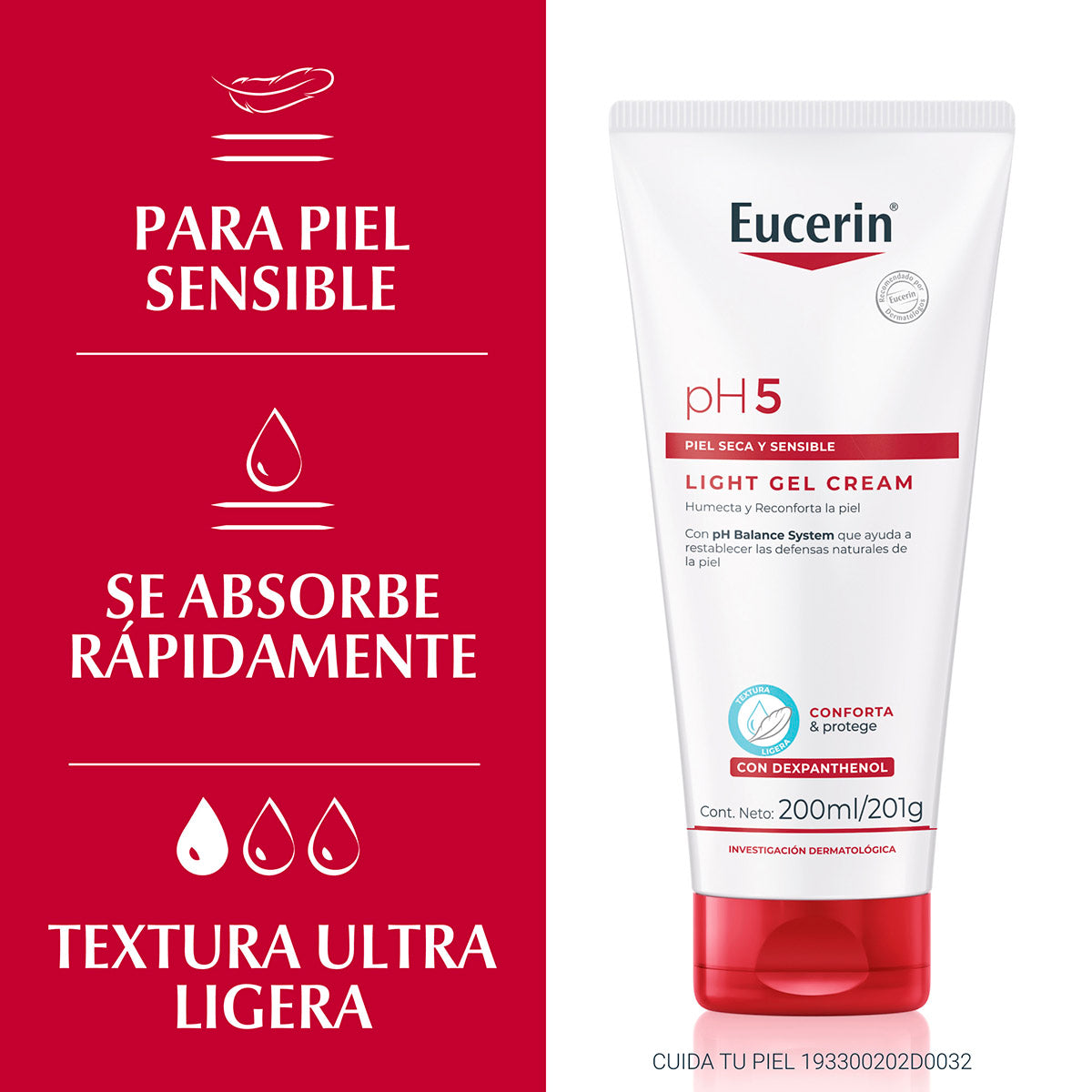Eucerin pH5 Light Gel crema para piel seca y sensible 200ml.