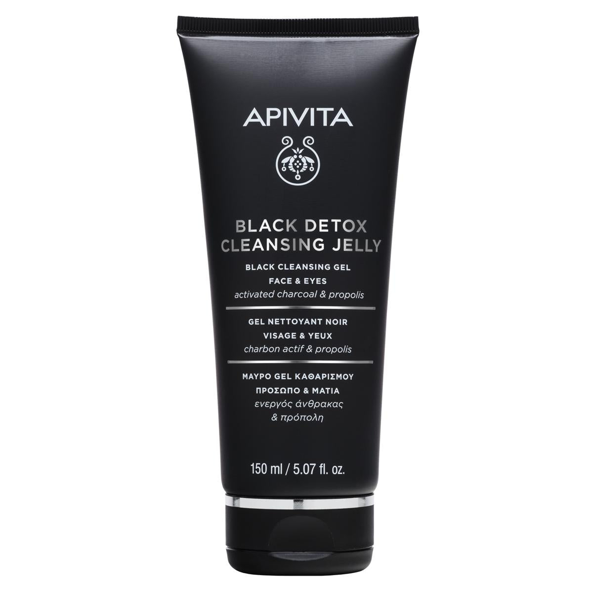 Apivita Gel Limpiador facial detox con carbón activado 150ml.