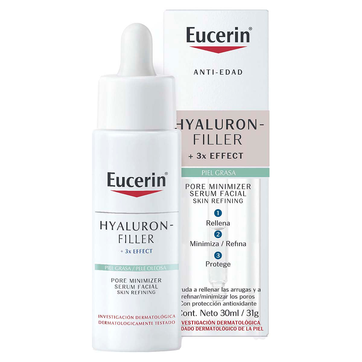 Eucerin hyaluron filler pore minimizer skin refiner serum facial antiarrugas 30ml.