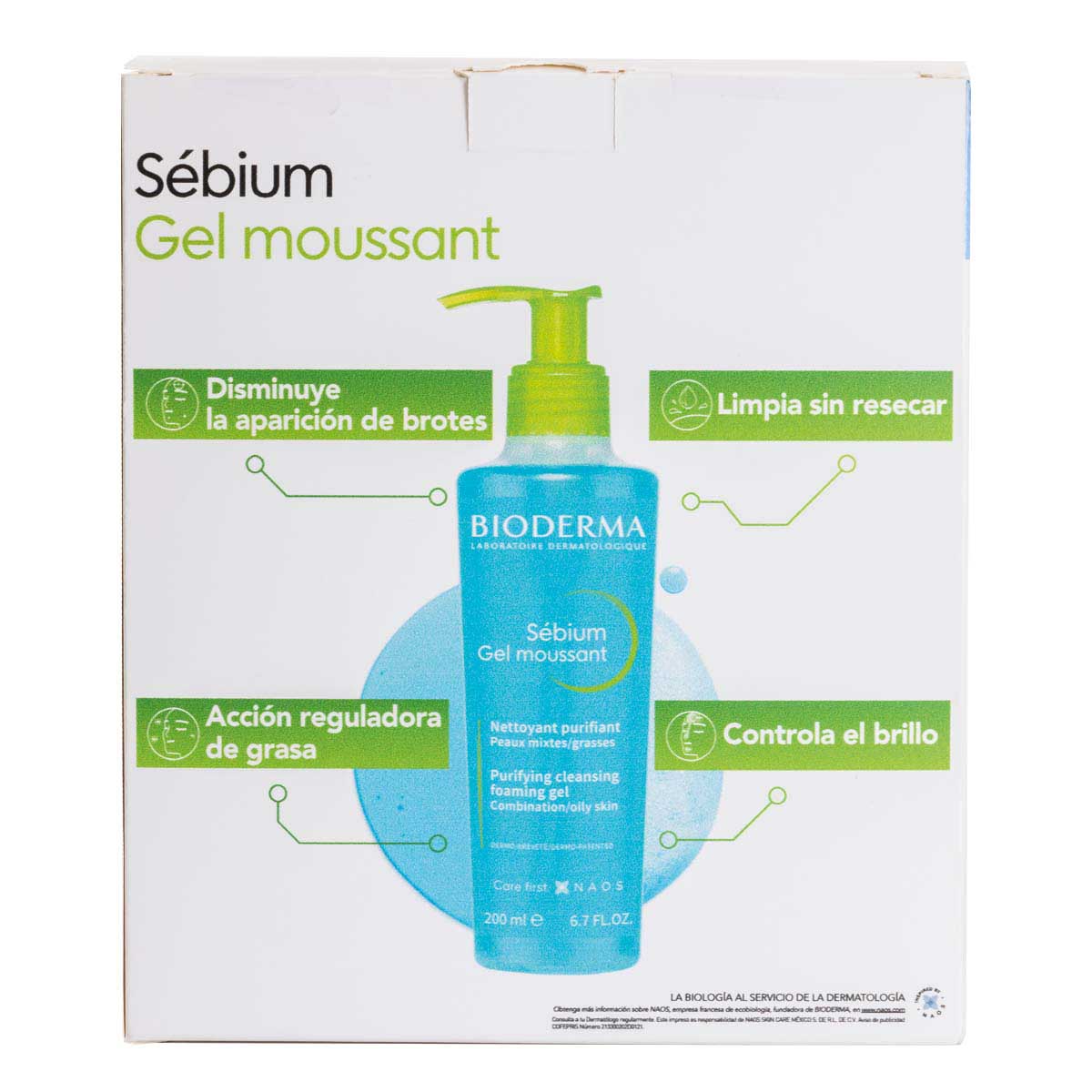 Bioderma Kit para piel mixta a grasa, Sébium Gel Moussant, 200ml + Mini Sébium H2O, 20ml + Mini Photoderm Cover Touch Mineral, 2ml