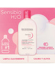 Bioderma Kit Locion micelar desmaquillante para pieles sensibles, Sensibio H2O, 500ml + Sensibio H2O, 250ml