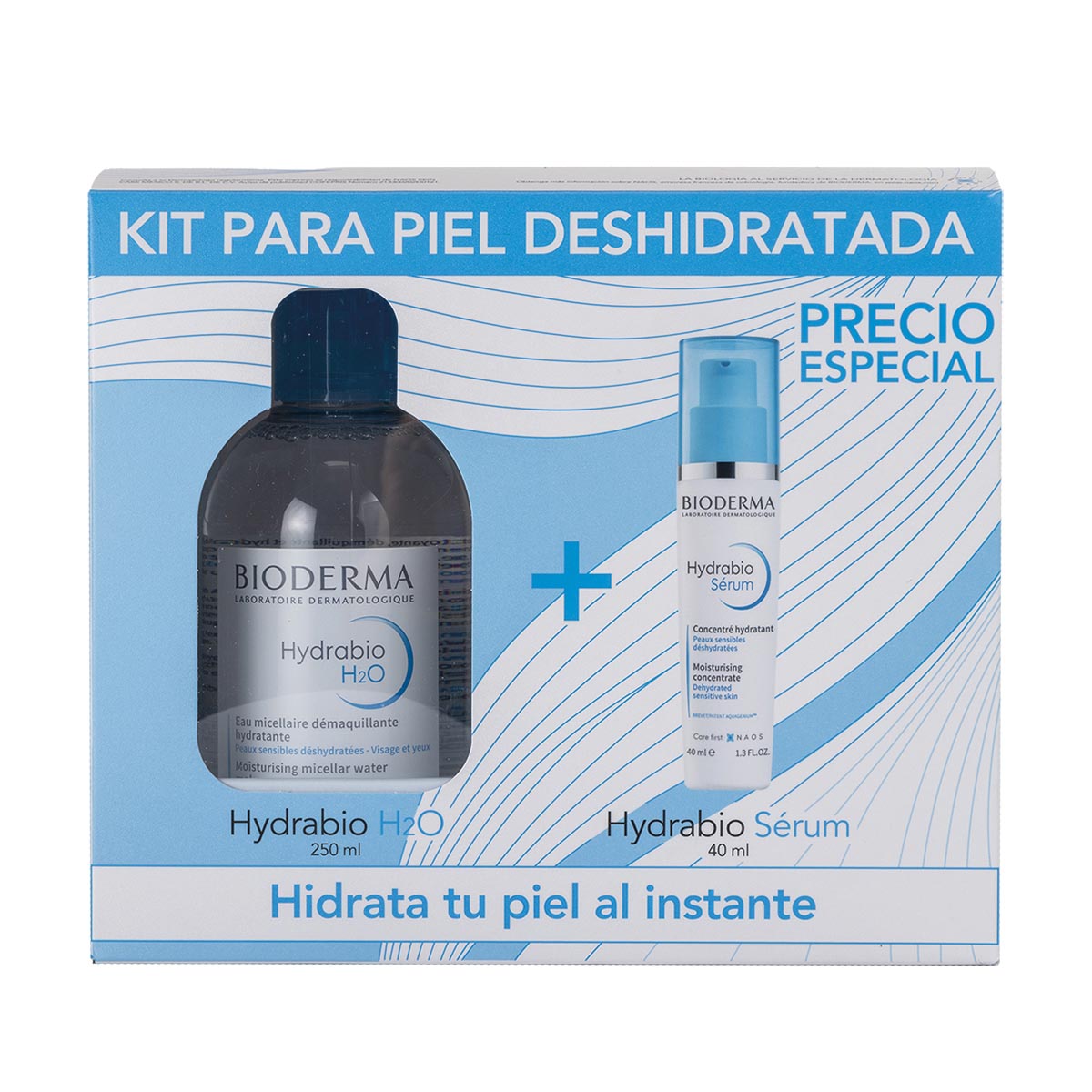 Kit-Hydrabio h2o agua micelar 250ml + Hydrabio serum 40ml.