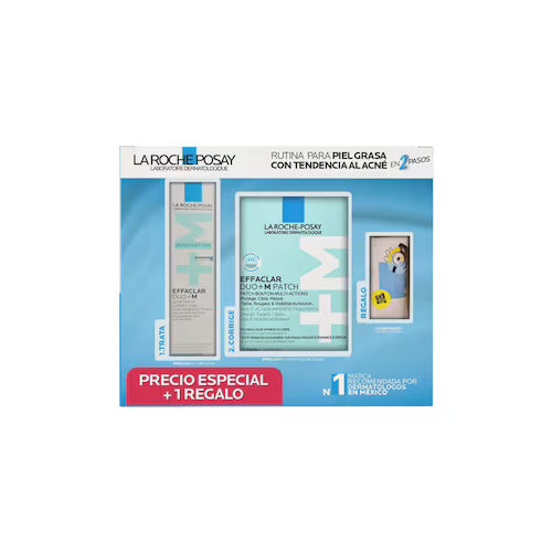 La Roche-Posay Kit Effaclar Duo+M Anti-Imperfecciones 40 ml + Effaclar Duo+M Patch 22 Parches + Cosmetiquera