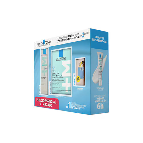La Roche-Posay Kit Effaclar Duo+M Anti-Imperfecciones 40 ml + Effaclar Duo+M Patch 22 Parches + Cosmetiquera