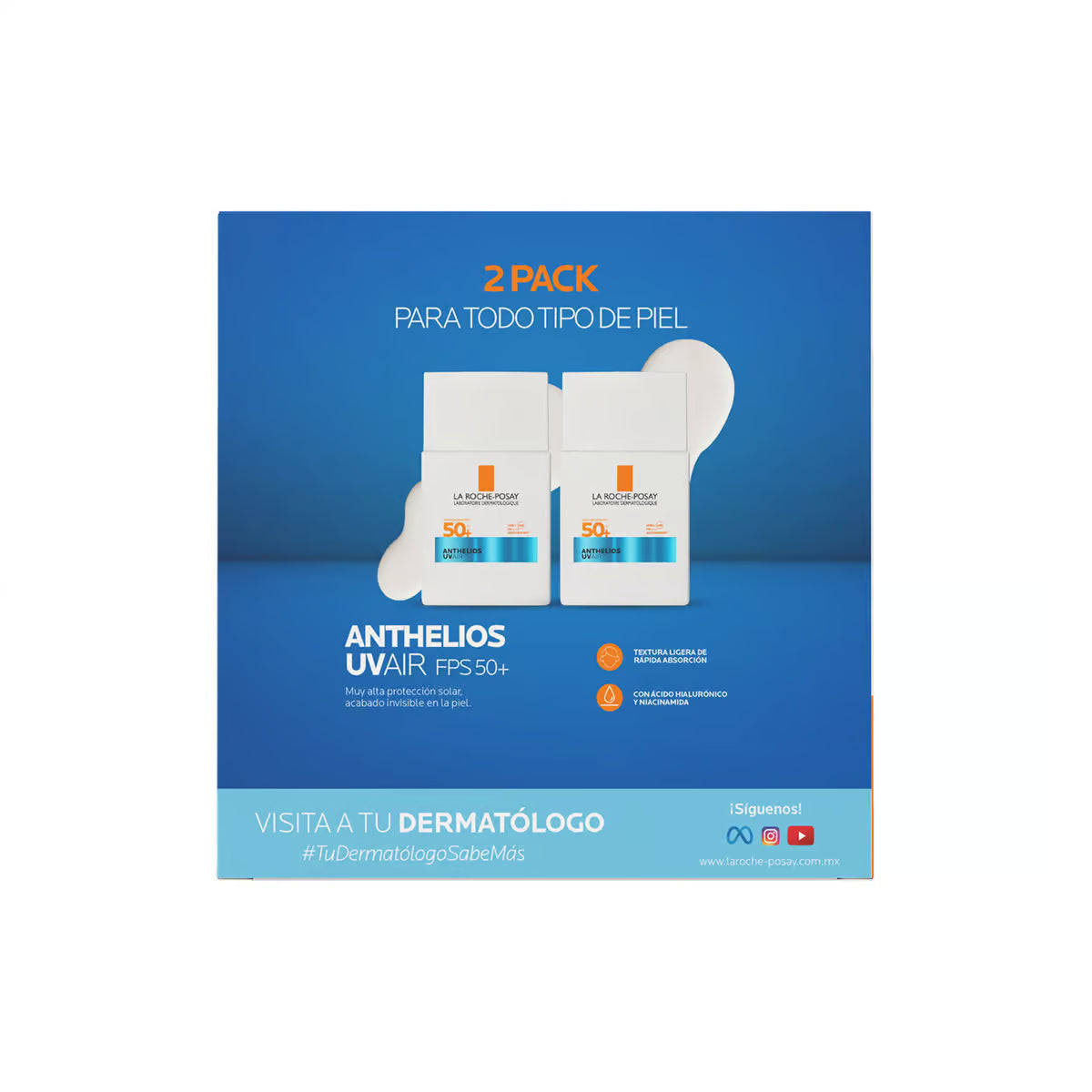 La Roche-Posay Kit Anthelios UV Air Fluido Invisible SPF 50+ 40 ml + Anthelios UV Air Fluido Invisible SPF 50+ 40 ml