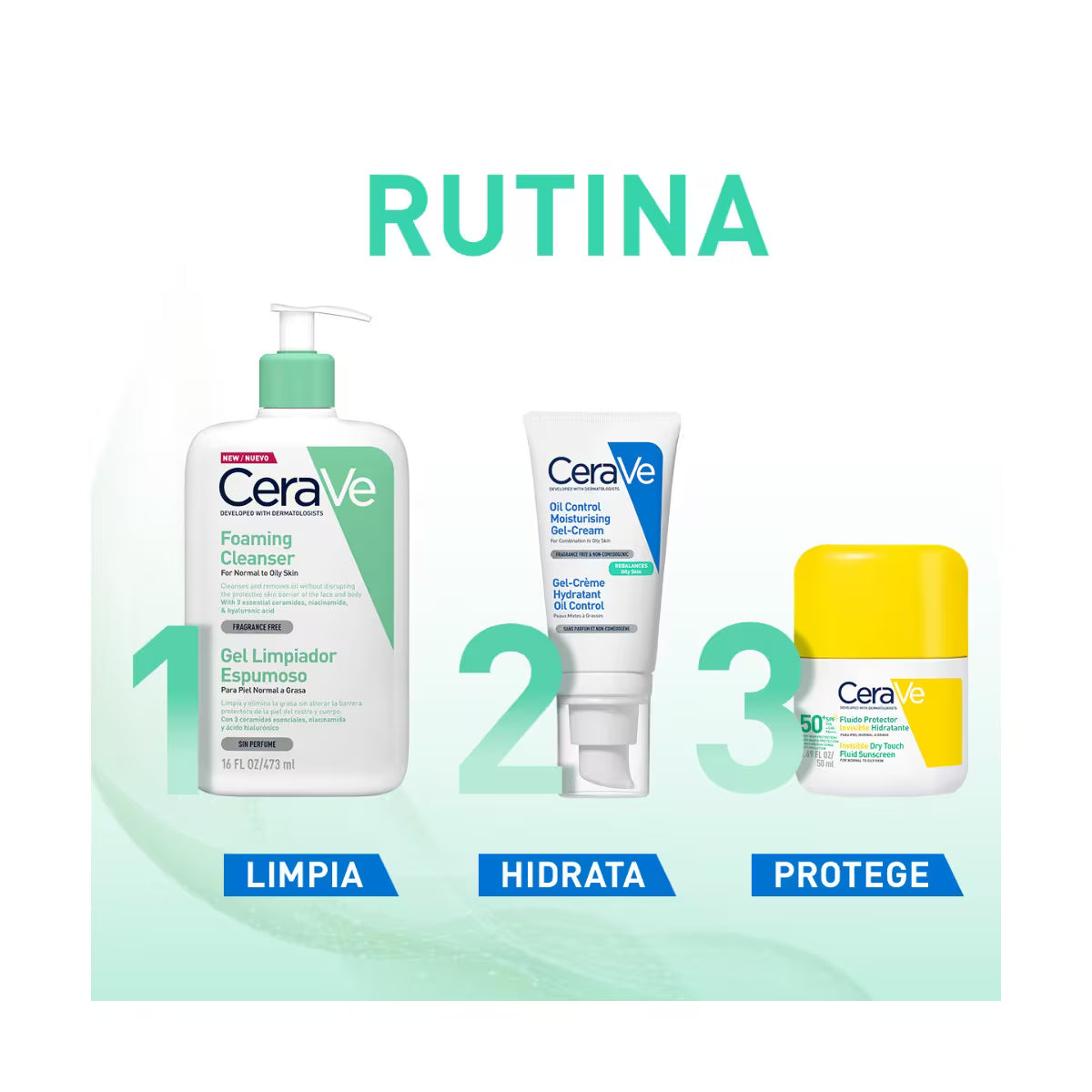 CeraVe Kit Gel Limpiador Espumoso 473 ml + Gel Limpiador Espumoso 88 ml