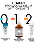 Vichy liftactiv serum vitamina c 20ml + mineral 89 3ml + ech uv age tint light ip50+ 3ml.