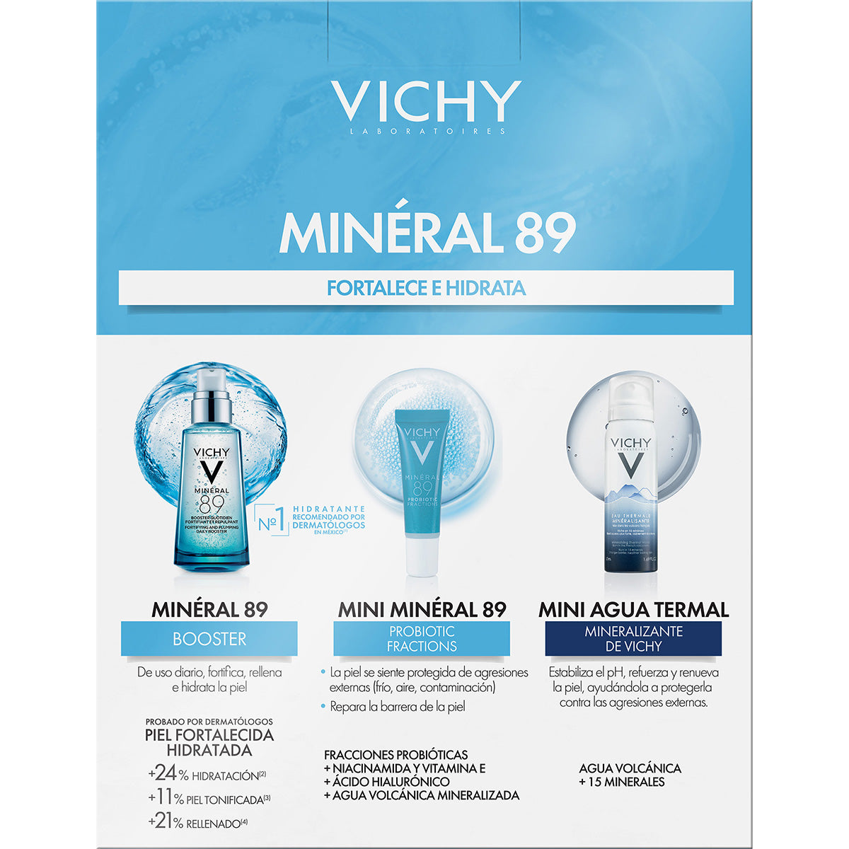 Vichy kit mineral 89 xmas 2023 fortalece e hidrata.