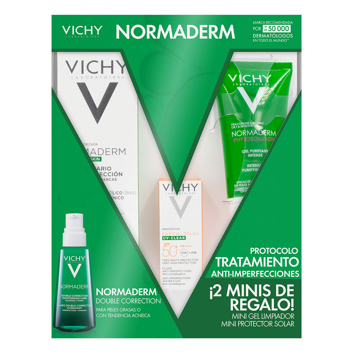 Vichy Kit-Normaderm Phytosolution 50ml+ Normaderm Phytosolution 15ml+ Capital Soley Uv 3ml