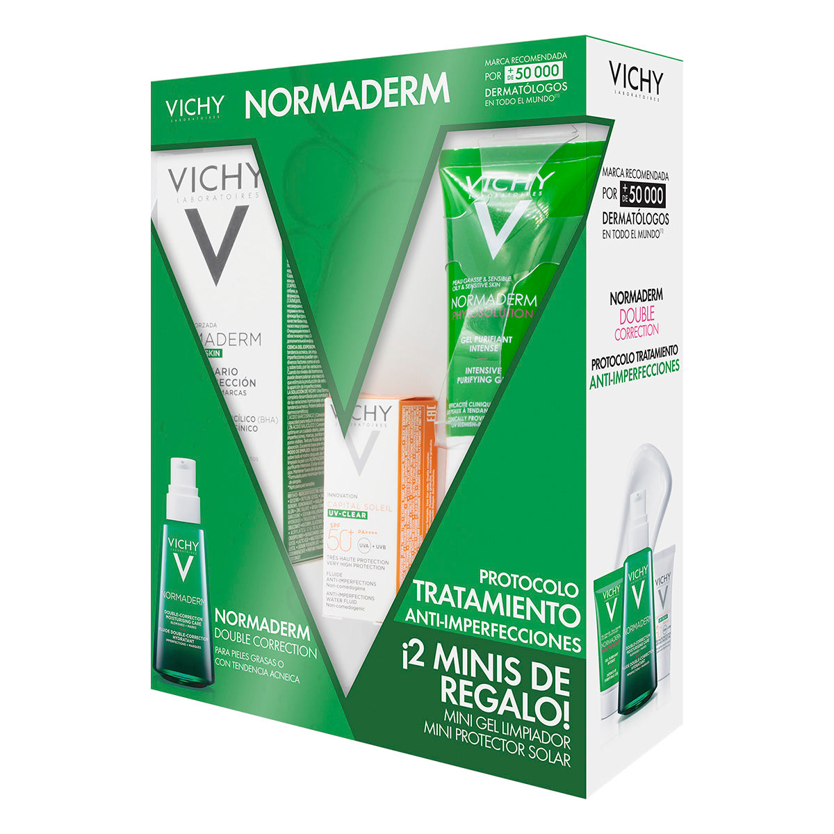 Vichy Kit-Normaderm Phytosolution 50ml+ Normaderm Phytosolution 15ml+ Capital Soley Uv 3ml