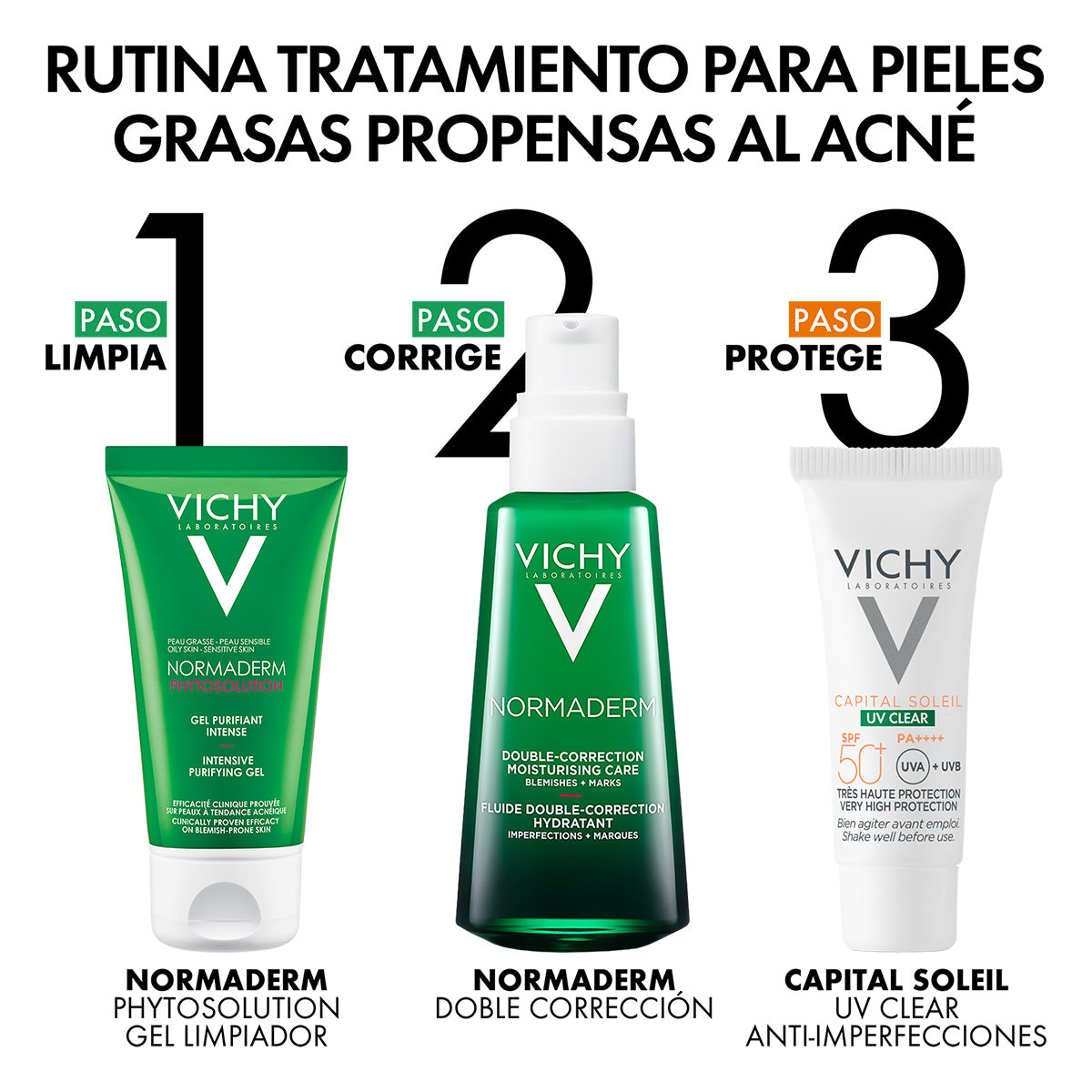 Vichy Kit-Normaderm Phytosolution 50ml+ Normaderm Phytosolution 15ml+ Capital Soley Uv 3ml