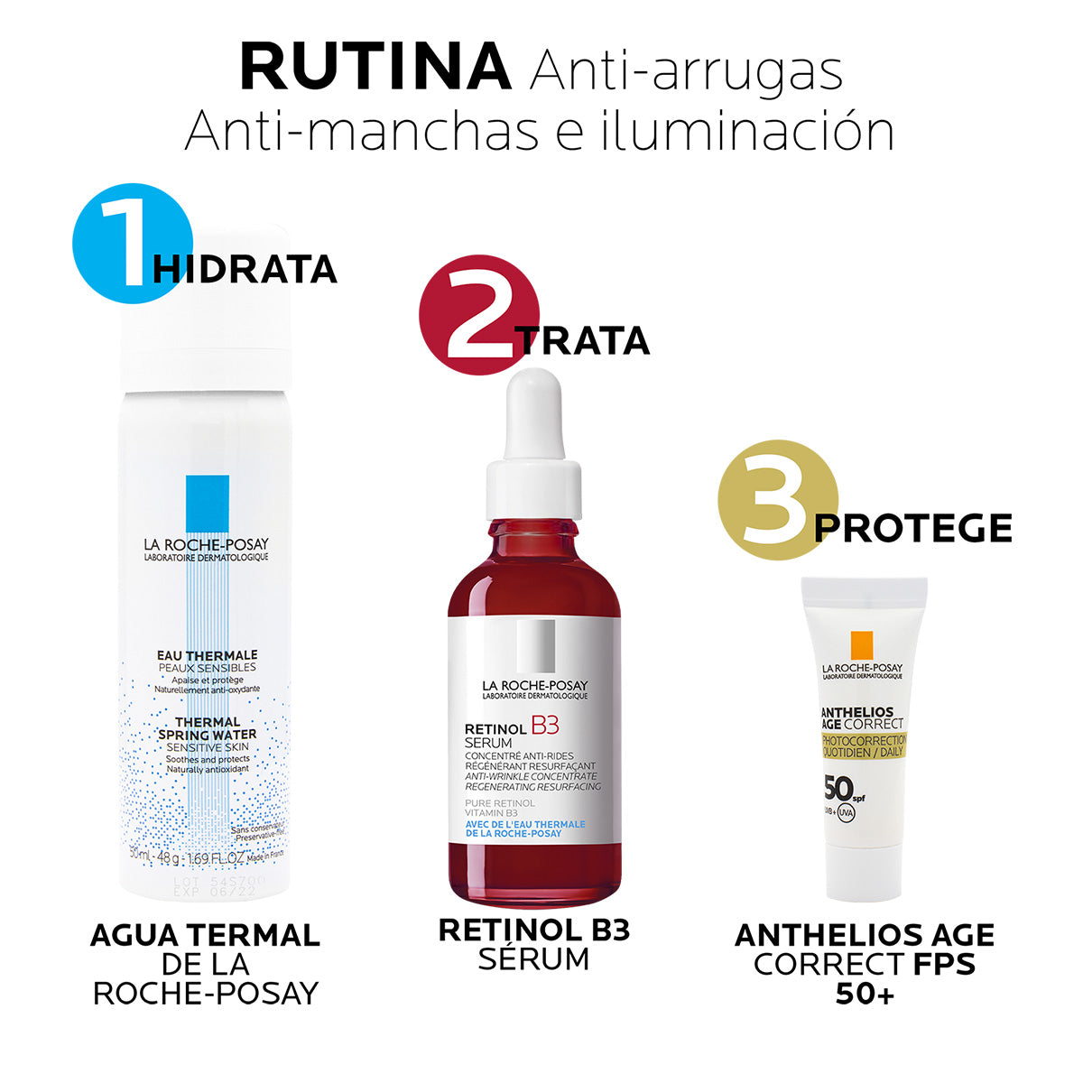 La Roche Posay Kit retinol B3 anti-manchas y arrugas.