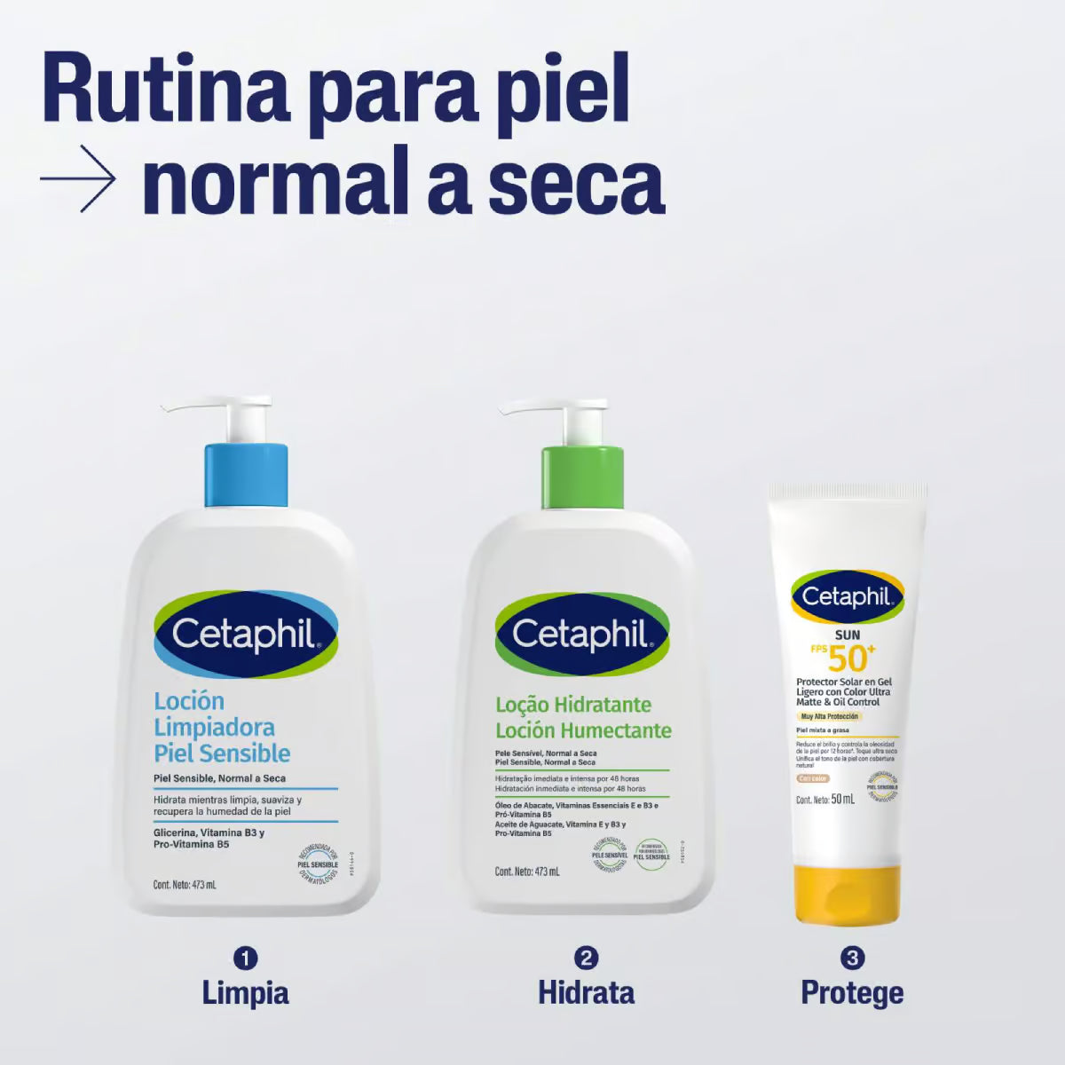 Cetaphil Sun Oil Control Gel protector solar con color FPS50+ para piel grasa 50 ml