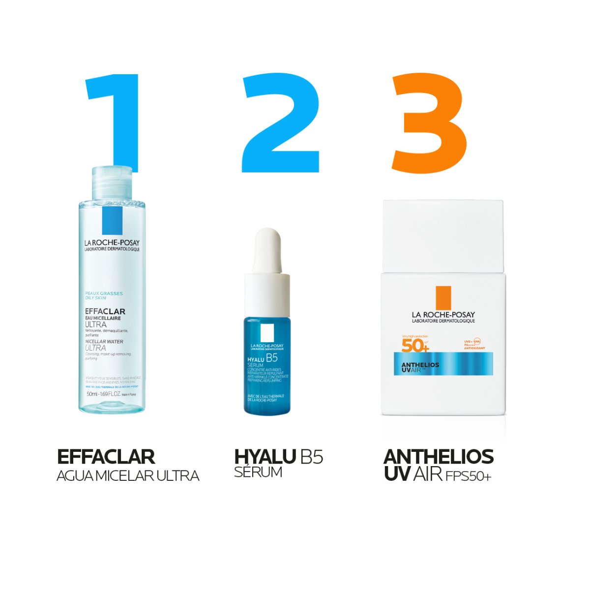 La Roche-Posay Kit Anthelios UV Air 40 Ml + Agua Micelar 50 Ml + Hyalu B5 Serum 10 Ml