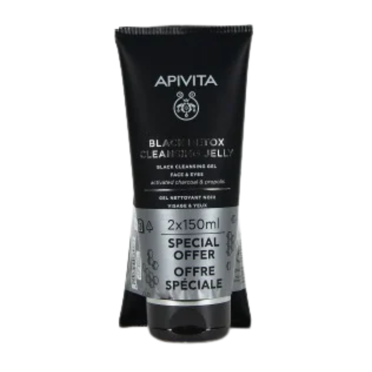 Apivita Kit Gel Limpiador Detox Negro 150 ml x 2
