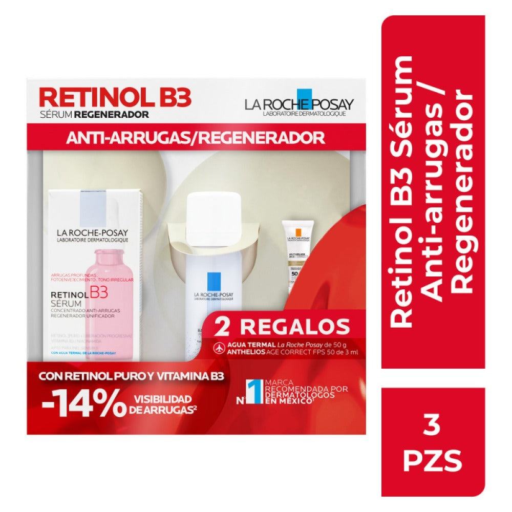 Kit Retinol B3 Serum 30ml + Agua Termal 50ml + Anthelios Age-Correct 3ml