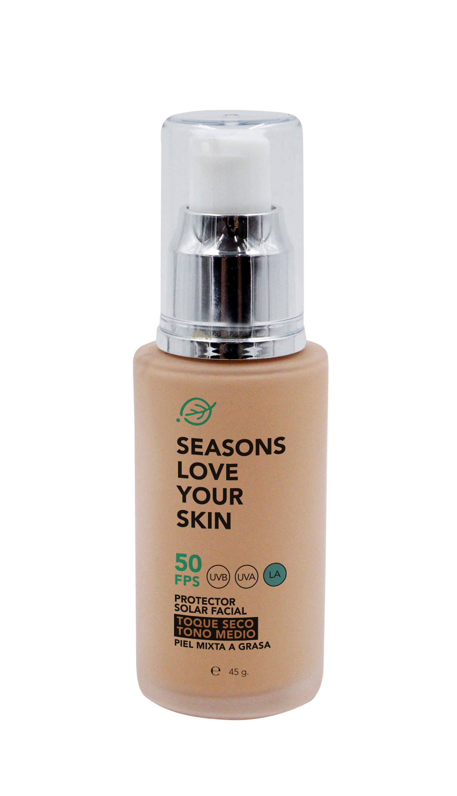 Season Love Your Skin Protector solar FPS50 Toque Seco Tono Medio 45 g