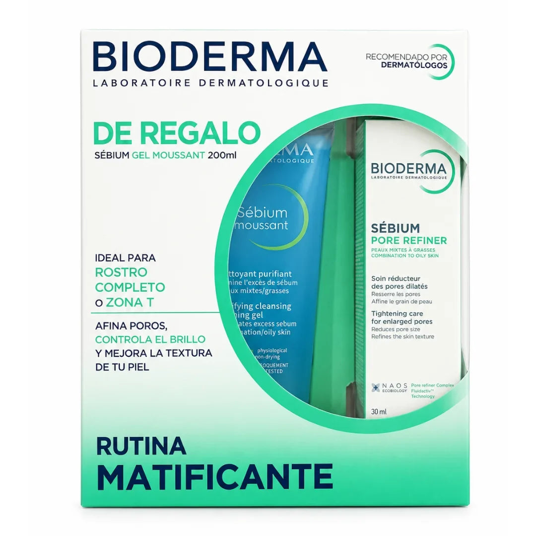 Bioderma Kit Sébium Pore Refiner 30 ml + Sébium Gel Moussant 200 ml