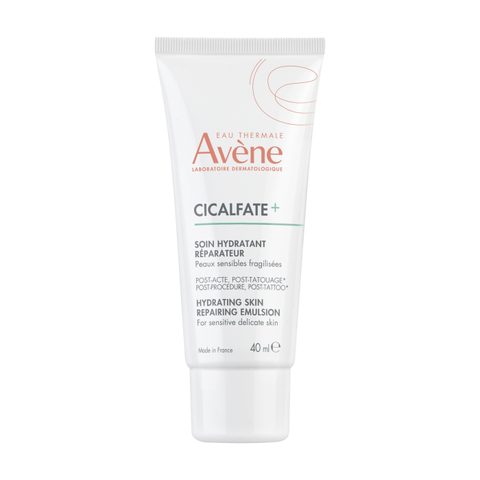 Avene Cicalfate+ emulsión reparadora, calma, hidrata y repara la piel debilitada tras procedimiento dermatológicos superficiales o tatuajes 40ml.