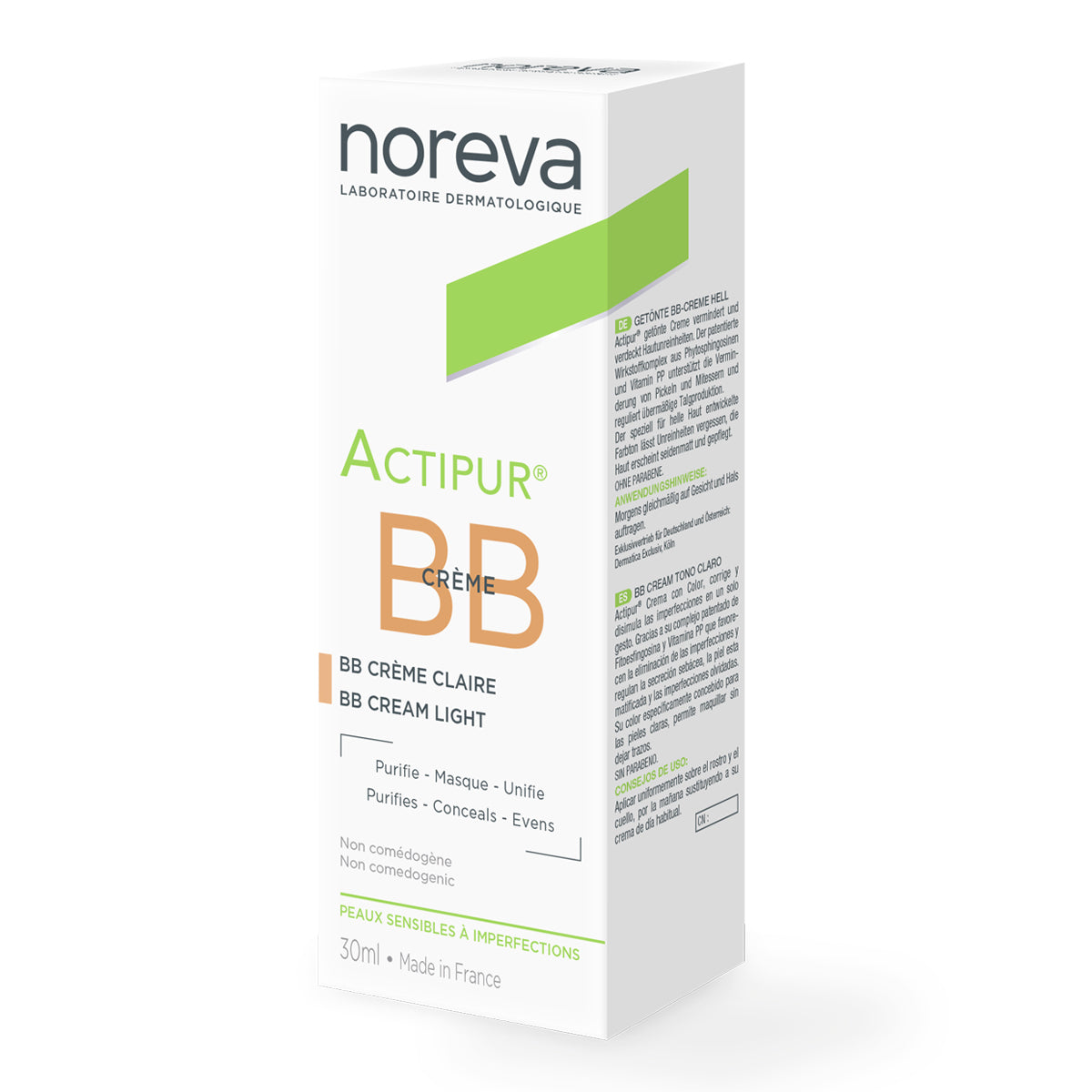 Noreva Actipur crema para piel grasa color claro 30ml.