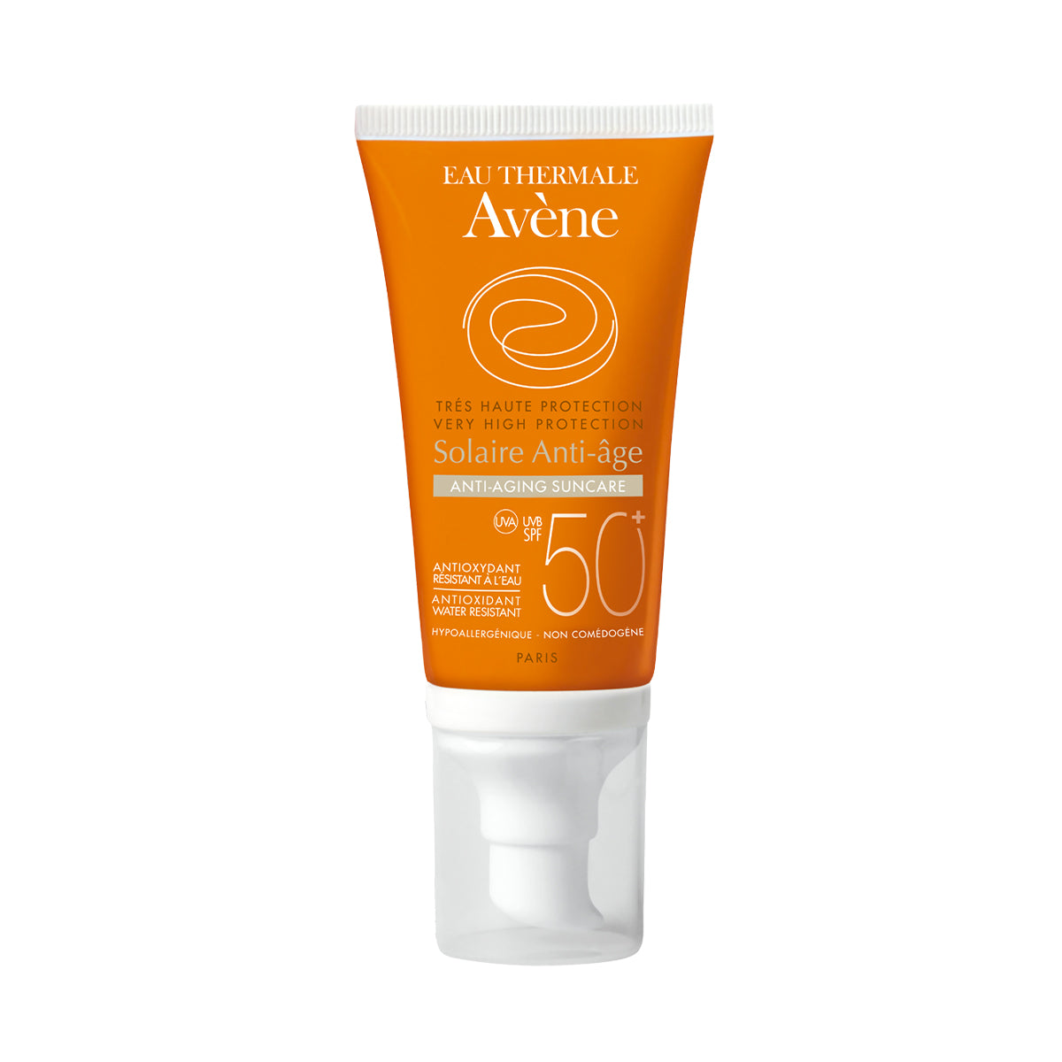 Avene Bloqueador FPS50+ Crema antiedad, previene el foto-envejecimiento en la piel sensible 50ml.