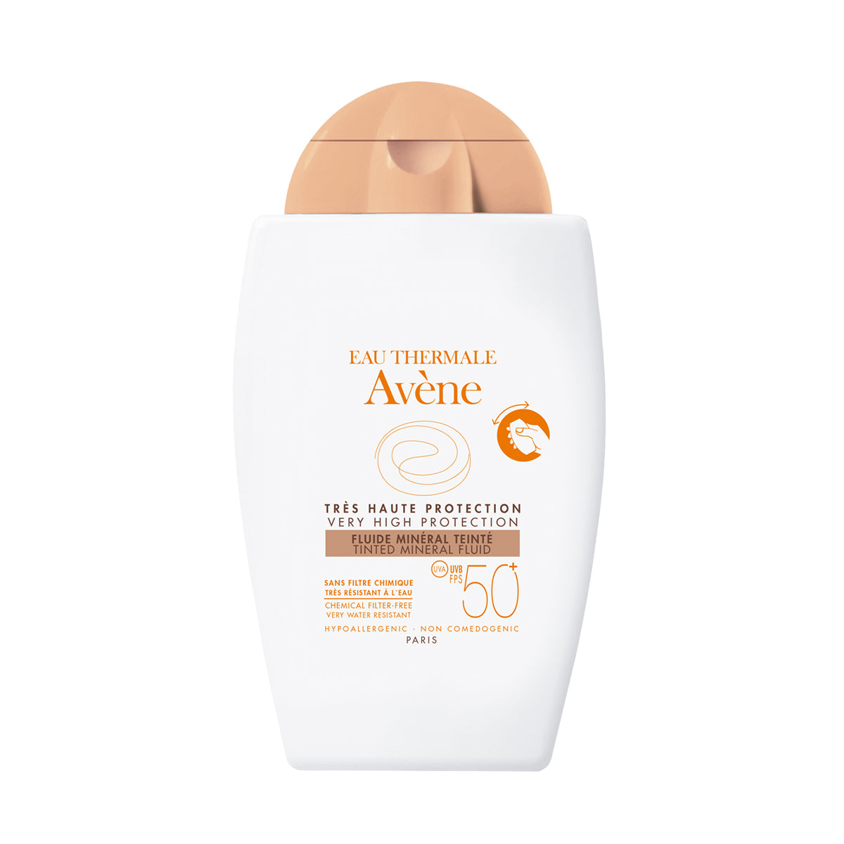 Avene Bloqueador FPS50+ Fluido mineral con Color, para las pieles intolerantes a los filtros químicos y al perfume 40ml.