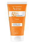 Avène Protector Solar en Crema FPS 50+ sin Color, acabo invisible para Pieles Sensibles, 50 ml.
