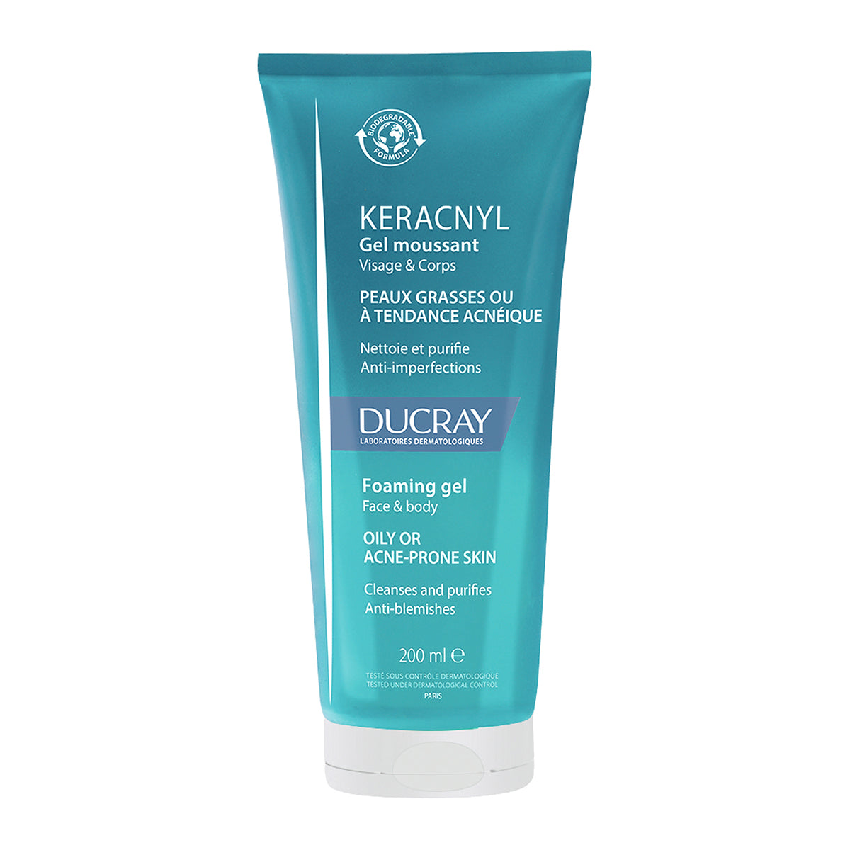 Ducray keracnyl gel limpiador 200ml.