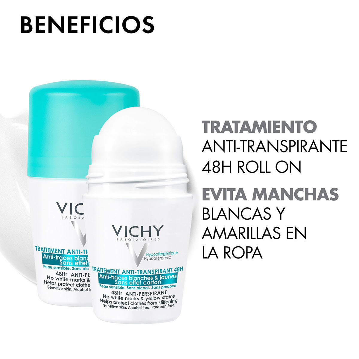 Vichy Roll On Anti-Manchas, Anti-transpirante y desodorante, 50ml.