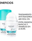 Vichy Roll On Anti-Manchas, Anti-transpirante y desodorante, 50ml.